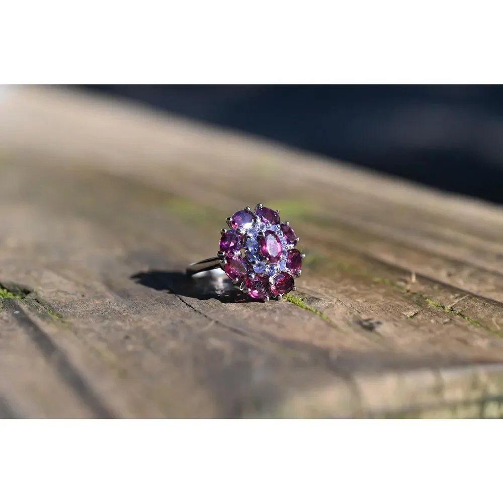 Garnet and Tanzanite engagement ring size 8